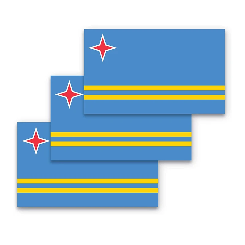 

Aruba Flag Bumper Stickers 3 Packs Made of Durable Waterproof Material, Motorcycle Helmet Trunk Stickers, Auto Parts Decoration