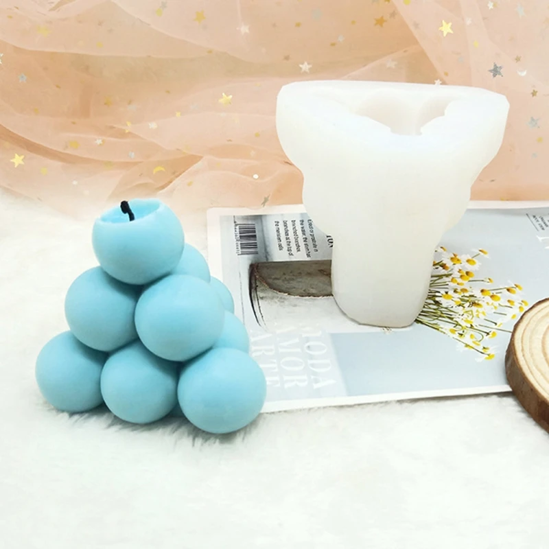 

3D Geometric Ball Shape Silicone Mold for Plaster Candle Making Baking Chocolate