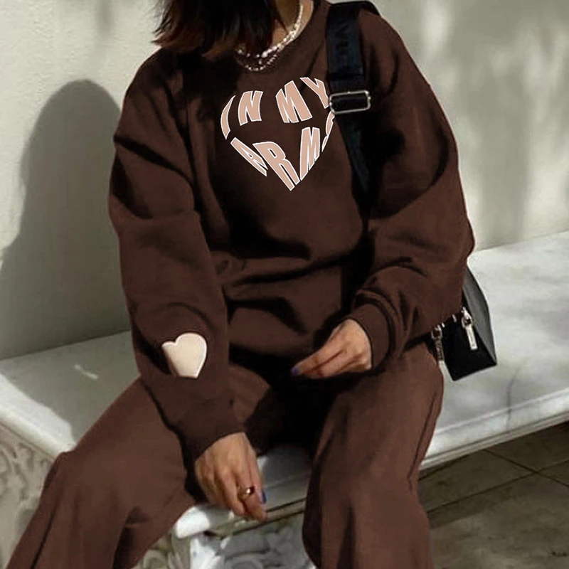 

Letter Oversized Sweatshirts Sweatshirt Pullovers Female Korean Fashion Long Sleeve Women's Sweatshirt Loose Autumn Sweetshirts