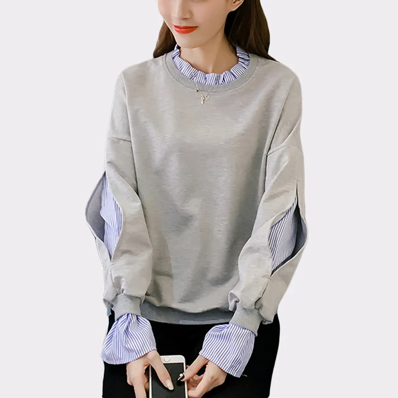 Новинка 2021 весенне-осенние корейские рубашки женские свитшоты в стиле пэчворк