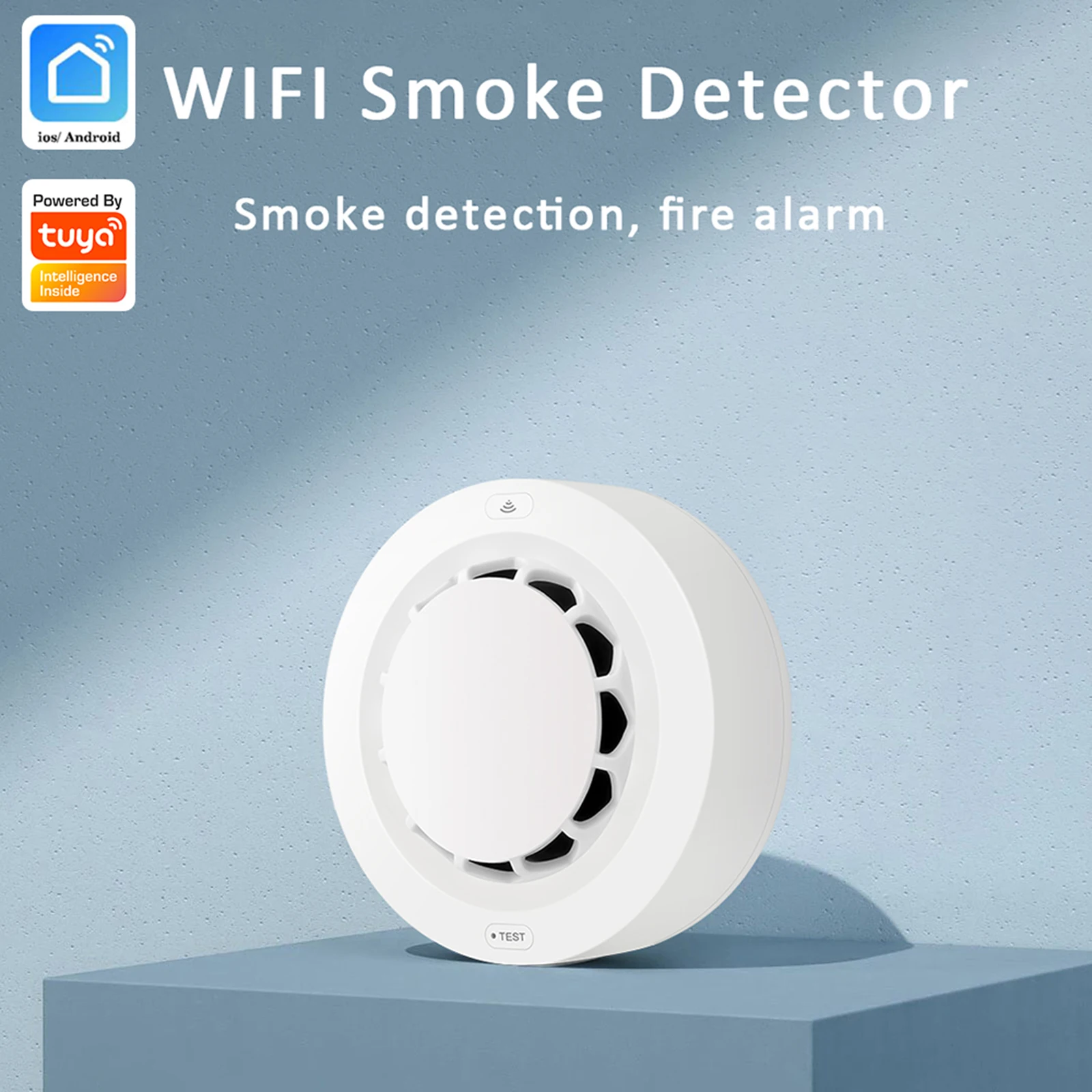 

Беспроводной смарт-детектор дыма Tuya с Wi-Fi, пожарная сигнализация, датчик дыма для домашней системы безопасности, сигнализация дыма