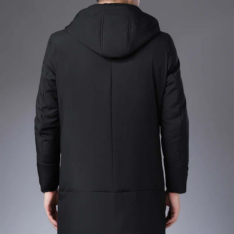 Новый Зимний пуховик для мужчин с толстой курткой и капюшоном модный белый