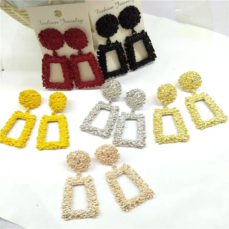 Модные большие Винтажные серьги для женщин золотой цвет геометрический