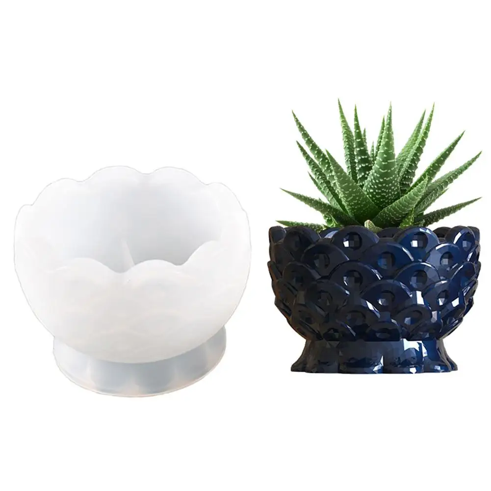 

3D Silicone Molds for Epoxy Resin Succulent Flower Pot Concrete Cement Clay Mold Silicone Resin Mold Candle Soap Making Mould