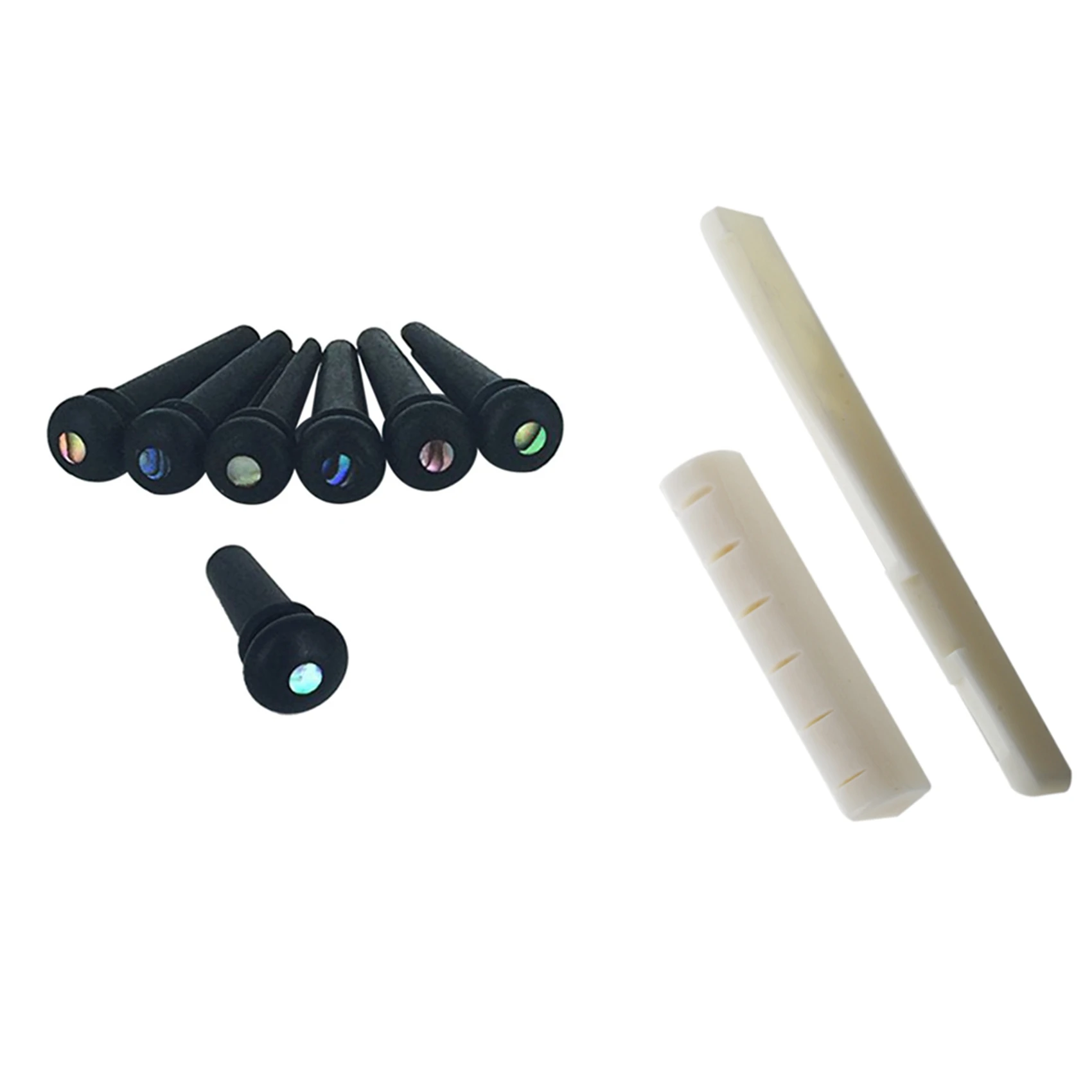 

2 X внутренние и нижние язычки для гитары и моста для гитары из эбенового дерева 6X, концевые булавки из эбенового дерева, концевые булавки, бу...