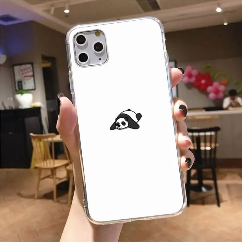 

Panda cute cartoon fashion Phone Case Transparent soft For iphone 5 5s 5c se 6 6s 7 8 11 12 plus mini x xs xr pro max