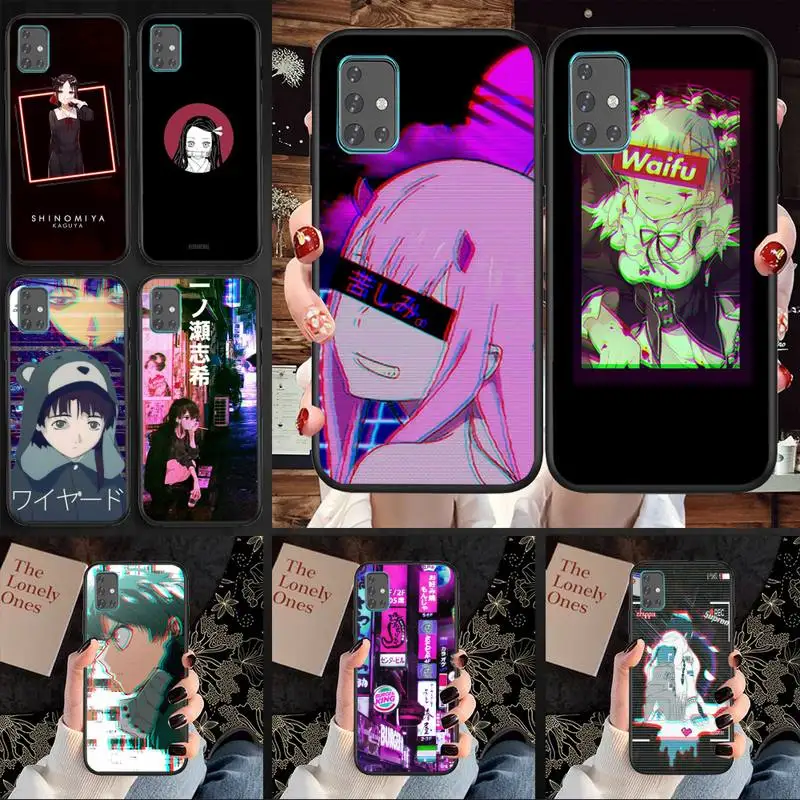 

Vaporwave Glitch Anime Phone Case For Samsung A6 A6S A9 A530 A720 A750 A8 A9 A10 A20 A30 A40 A50 2018 soft cover coque