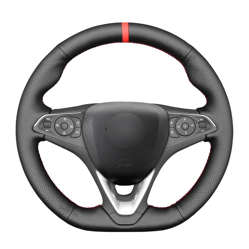 

Black PU Artificial Leather Steering Wheel Cover for Opel Astra K Corsa F Combo E Grandland X Insignia CT Mokka Vauxhall Holden