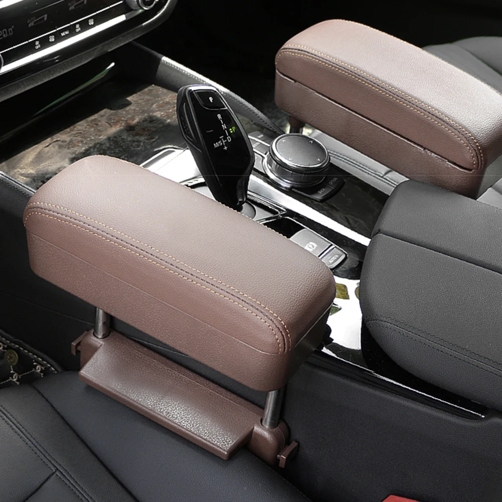 

5 Colors Universal Leather + ABS + Stainless Steel для автомобиля Armrest Box Adjustable Center Console Pad Seat Gap Organizer