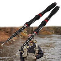 1 5m 1 8m 2 1m 2 4m carbon fiber fishing rod super hard portable spinning pole telescopic fishing rod
