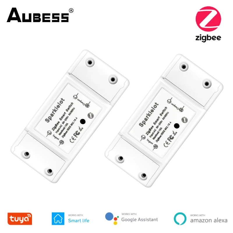 

AUBESS Universal Breaker Timer 10A ZigBee3.0 Smart Light Switch Moudle APP Wireless Remote Control Work With Alexa Google Home