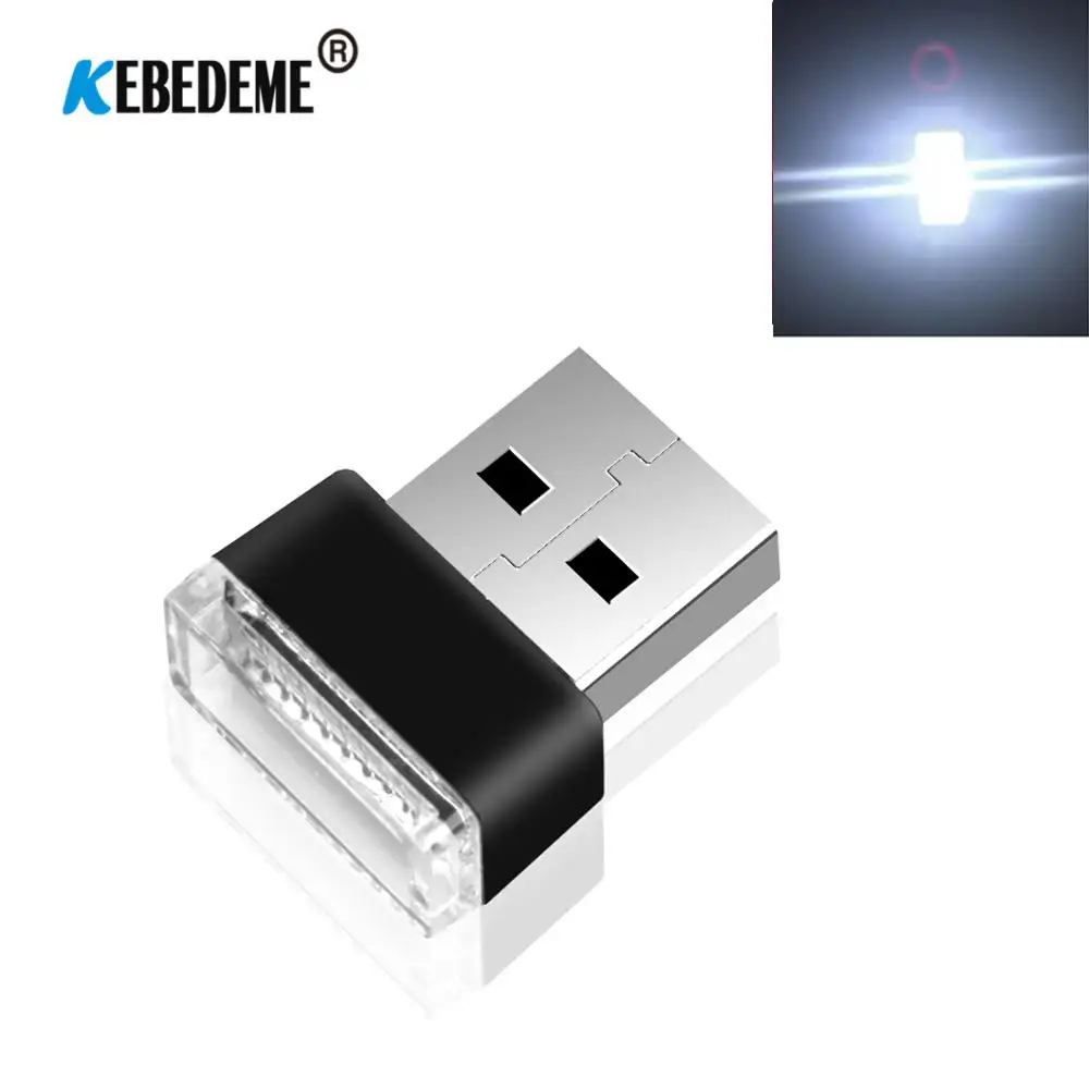 Мини светодиод машины светильник авто Интерьер USB атмосферный свет Plug and Play Декор