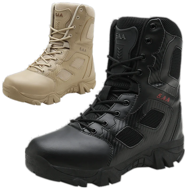 New Holfredterse Outdoor Hiking Shoes For Men's Hunting Leather High Top Boots Winter Army Tactical Combat Waterproof Boots 068