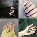 Длинные накладные ногти для дизайна ногтей матовые накладные ногти с клеем гроб палка дисплей набор полное покрытие искусственные дизайны поцелуй