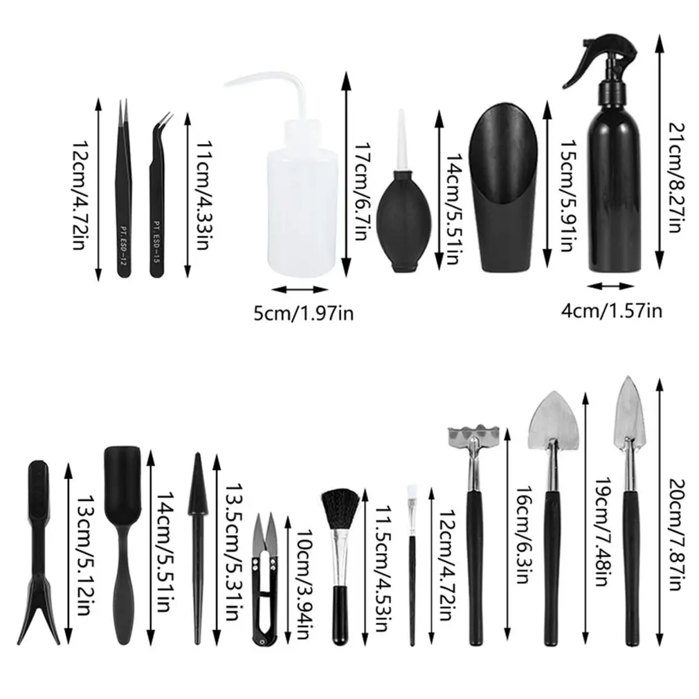 

15Pcs/Set Mini Succulent Plants Tools Mini Garden Hand Tools Set Transplanting Tools Miniature Planting Gardening Tool Set