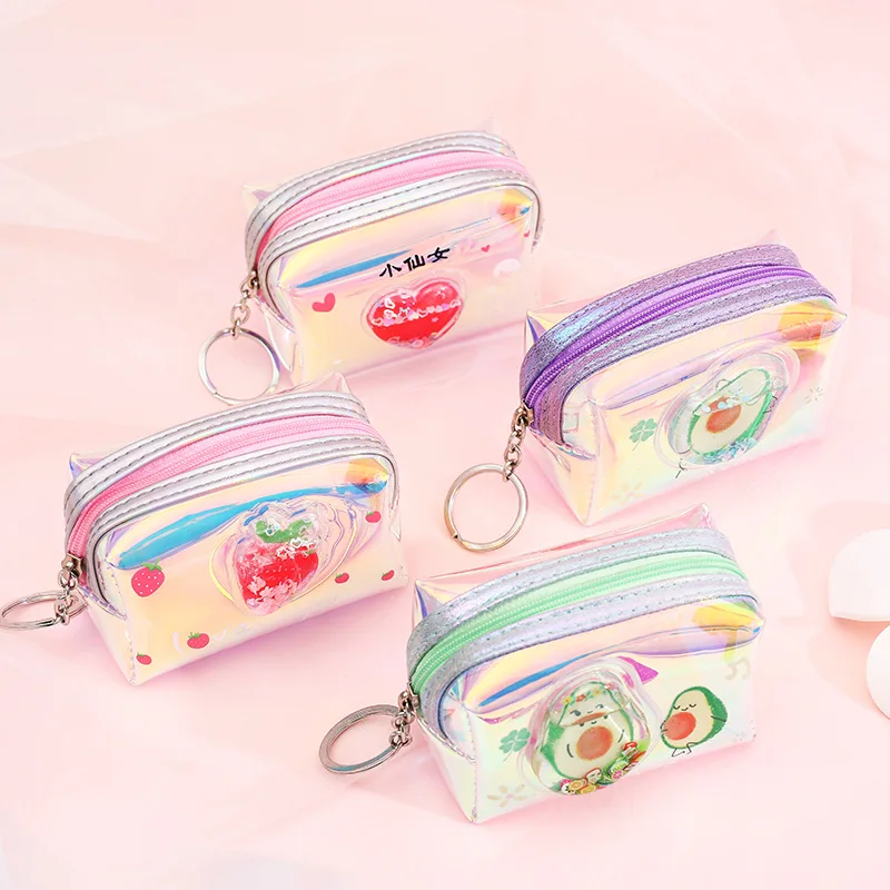 Маленькая сумка с лазерным наполнителем авокадо голографический женский