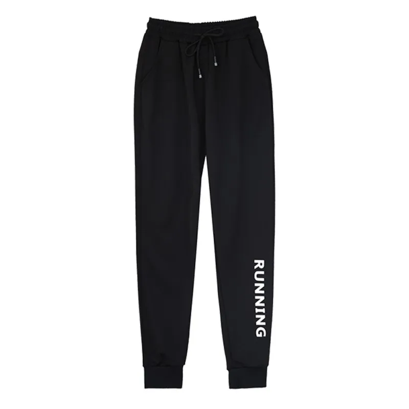 

Women New Casual Harajuku Letter Print Pants 2019 Female Fashion Drawstring Long Trousers Ladies Black Ankle Length Haren Pants