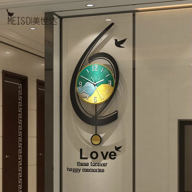 

Luxury Large Wall Clock Nordic Art Mute Metal Abstract Home Simple Creative Wall Clock Modern Design Living Room Decor DA60WC