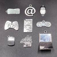 retro mixed hip hop video game handle mouse laptop computer tetris game console pendant diy charms for jewelry crafts making m99