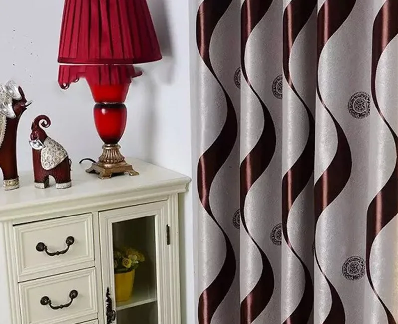 Пасторальный стиль односторонний бархат черный шелк жаккард балкон шторы в пол