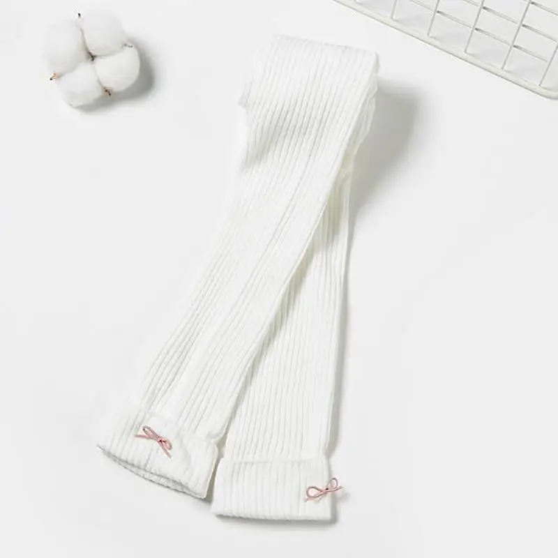Новинка сезон весна осень трикотажные хлопковые леггинсы с бантом и оборками для