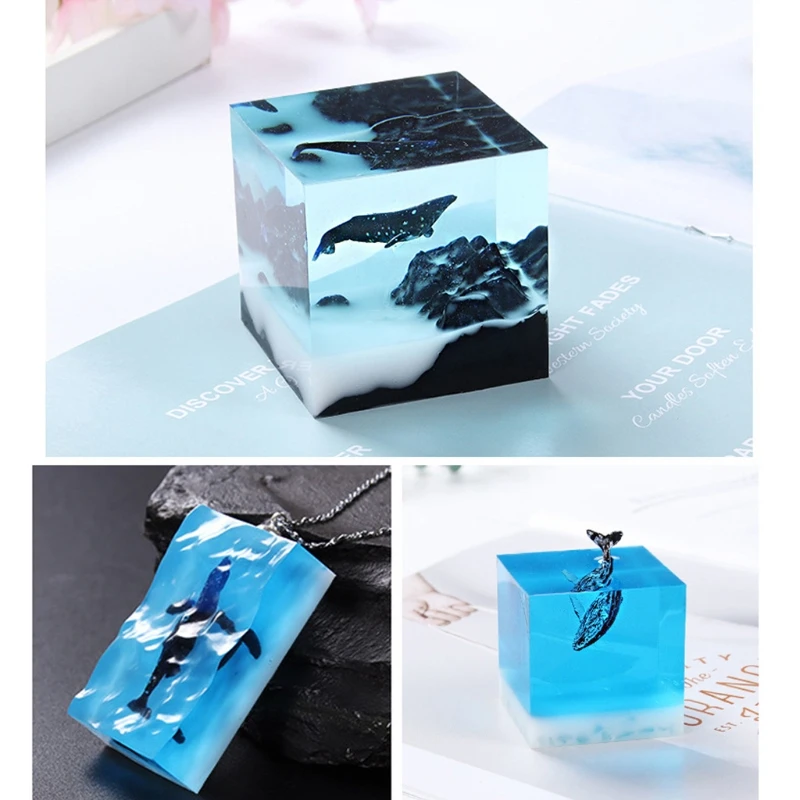 

5pcs White Tiger Head Grey Whale Modeling for DIY Resin Mold Ocean Luminous Whale Fillers Resin Jewelry Making Filling Material