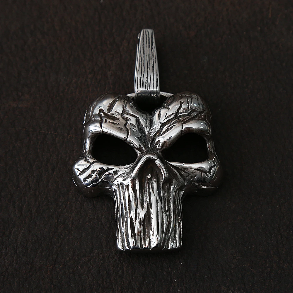 Винтажное ожерелье в виде черепа из нержавеющей стали для мужчин готический