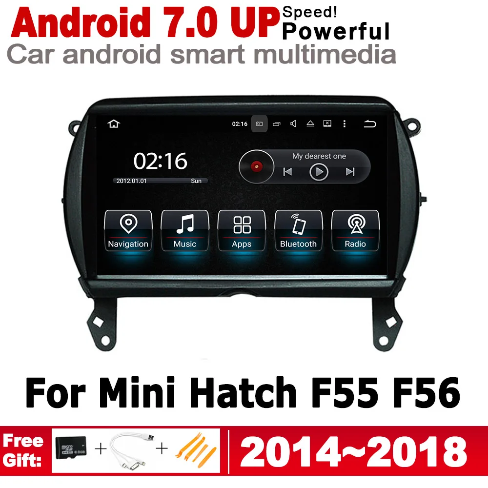 HD экран стерео Android 7 0 up Автомобильный GPS навигатор карта для мини Люка F55 F56 2014 ~ 2018