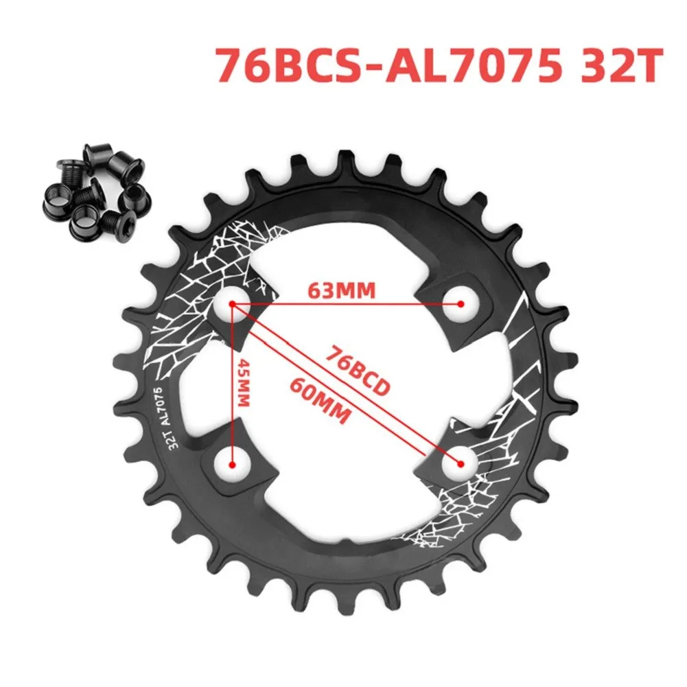 

BCD76mm MTB Bike 28T 30T 32T Chainring 10S 11 Speed Narrow Wide Chainwheel With Screws Nuts For -SRAM Mountai Kid Bicycle Parts