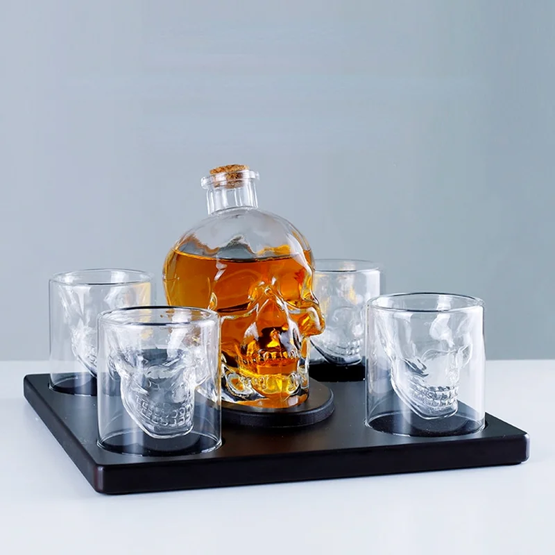 1/4 шт. креативная стеклянная чашка с черепом двухслойная прозрачная Хрустальная