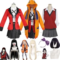 jabami yumeko cosplay compulsive gambler yumeko jabami and ikishima midari jk uniform wig free headwear schoolgirl school suit