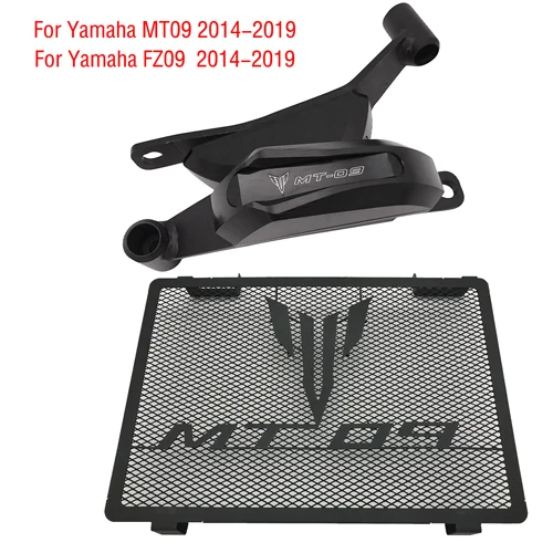 1 Set Для Yamaha MT-09 FZ-09 MT FZ 09- мотоциклетная Рама слайдер защита от падения Защита радиатора решетка крышка набор - Цвет: 1 Set