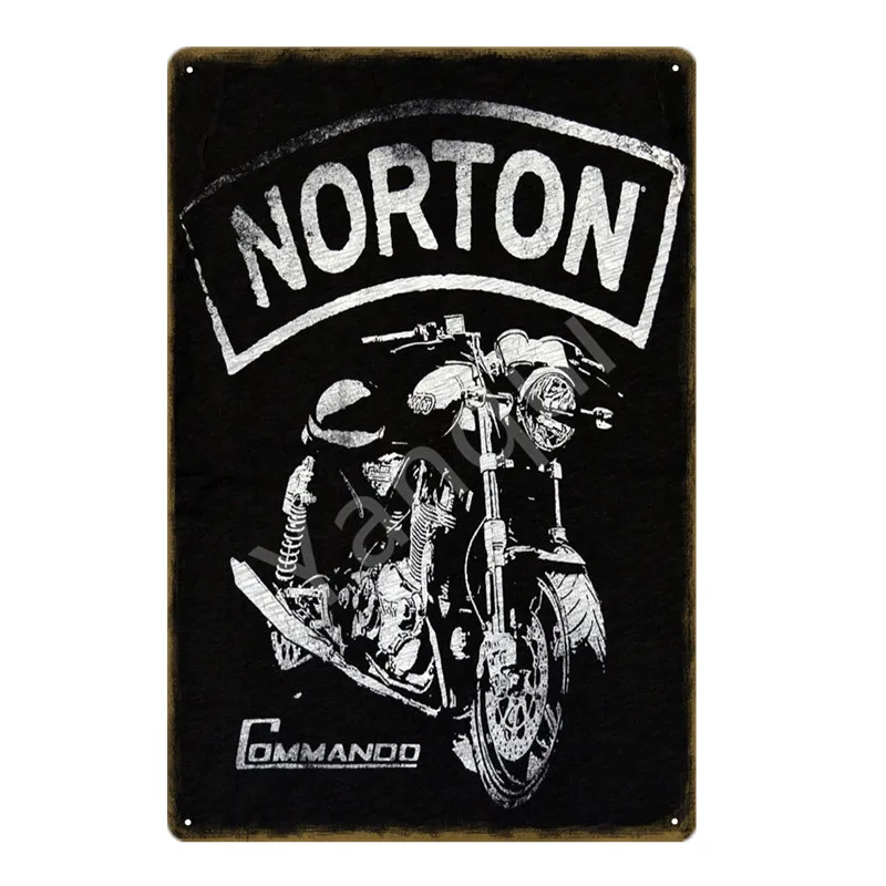 Racer Norton Motorcycle металлический плакат жестяные знаки для паба автомобиля клуба бара гаража магазина домашний декор настенная живопись Carft подарок YI-065 - Цвет: NEW0263AI