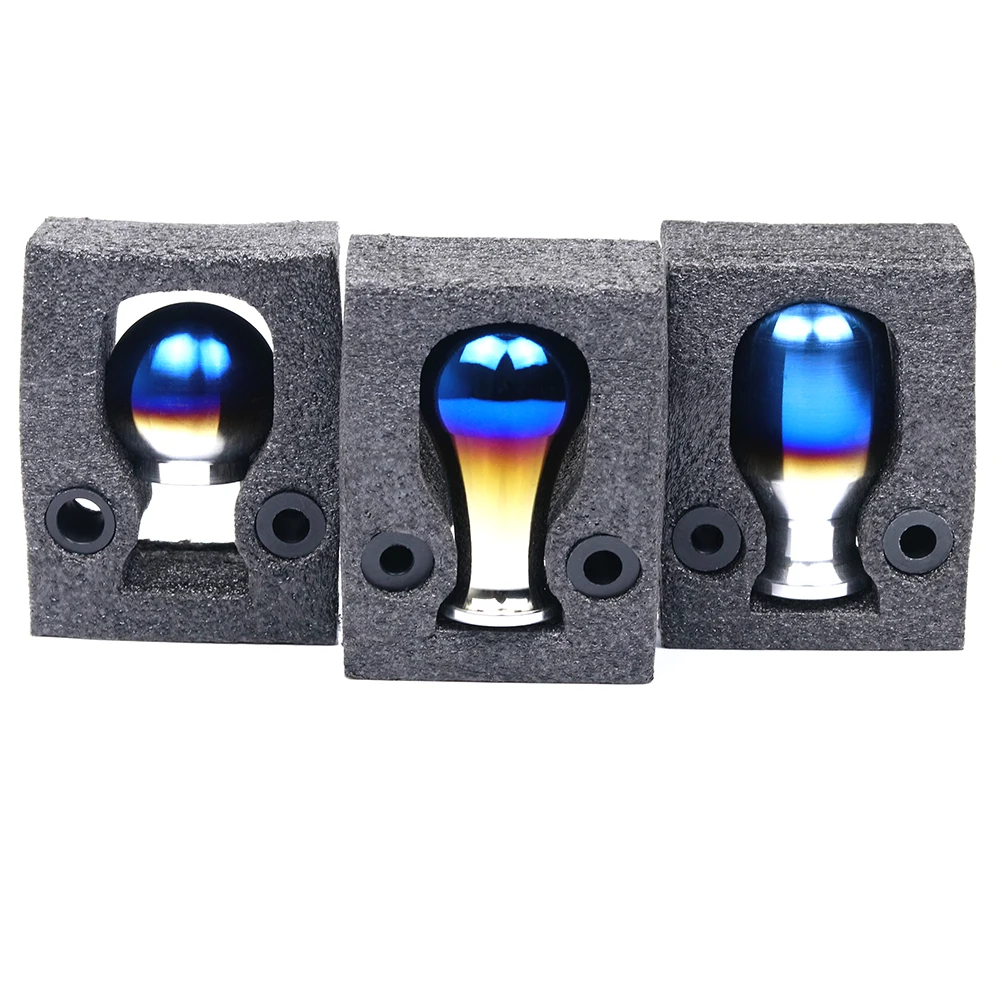 Автомобильный Стайлинг титановая синяя ручка переключения передач без скорости