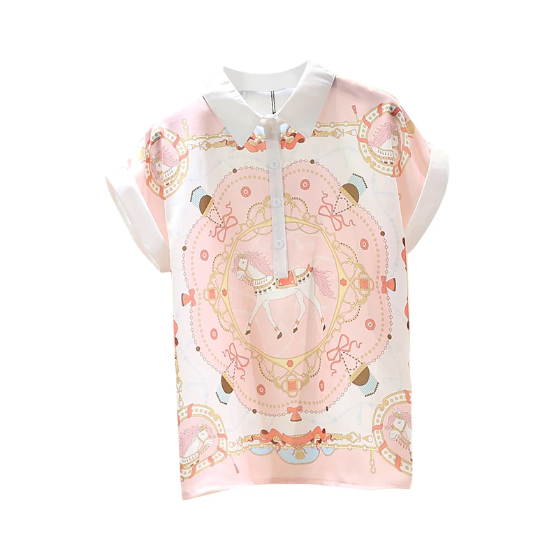 

Sweet Women's Blouse Summer Shirt Blusas Mujer De Moda 2020 Lady Elegant Short Sleeve Shirts Tops Mom Loose Tops and Bloues