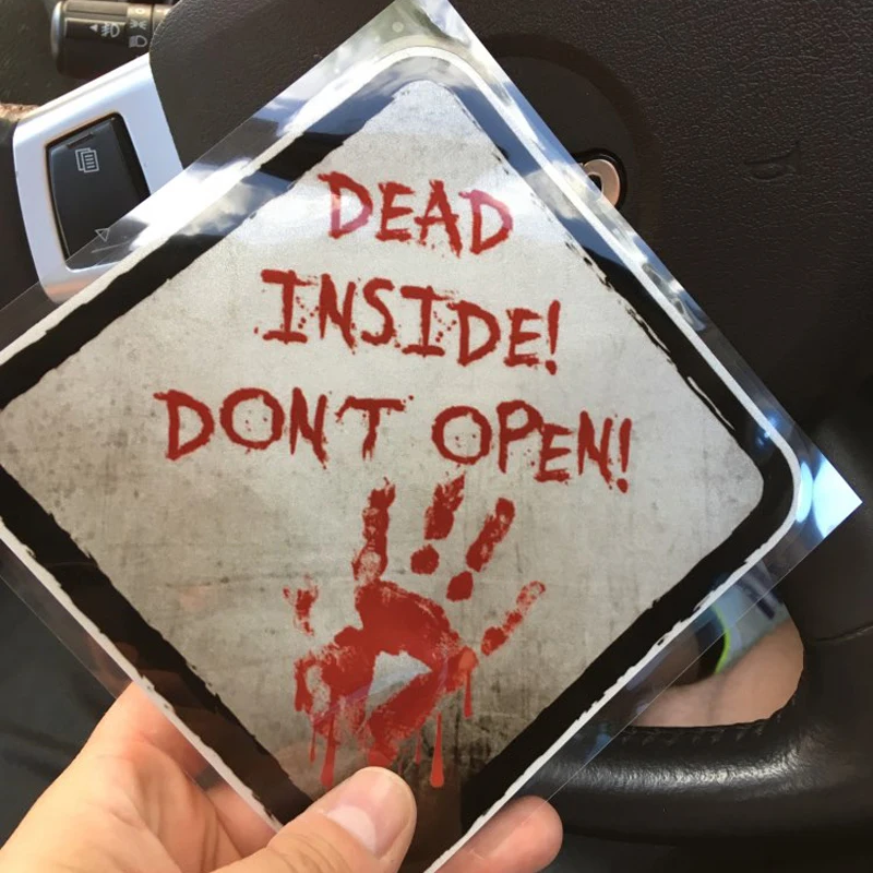 

Vehicle Sticker Car ZOMBIE DEAD INSIDE DONT OPEN Decal Hand Print Truck