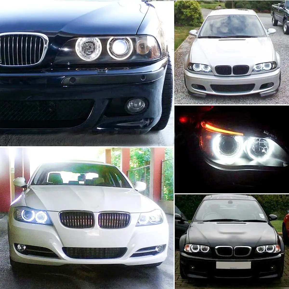 1 пара 80 Вт светодиодные безотказные фары Angel Eyes для BMW E39 E53 E60 E61 E63 E65 E66 E87 525i 530i xi 545i
