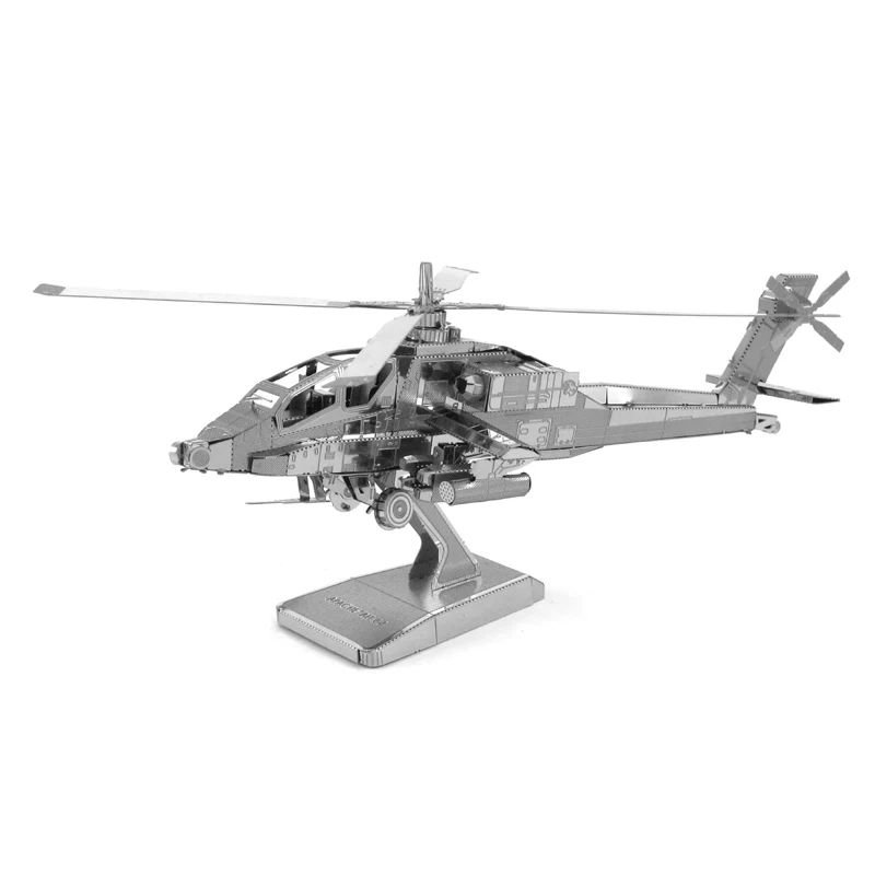 

Metal assembly model stainless steel DIY 3D mini assembled model Airplane series apache helicopter AH64/AH64D/and so on