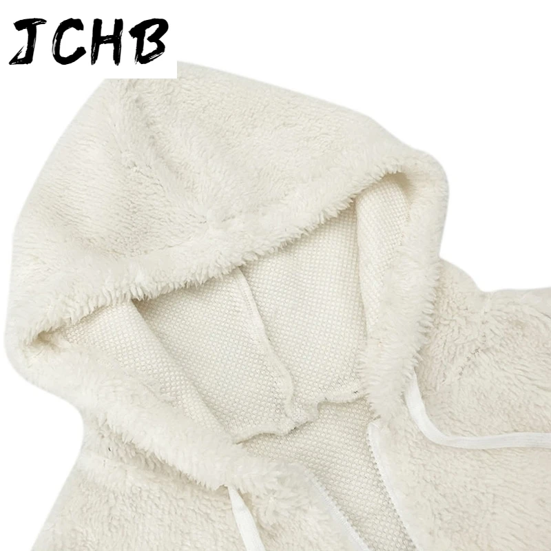 

Winter Autumn Plush Coat Women Casual Solid V Neck Zipper Hooded Drawstring Faux Fur Jacket Ladies Slim Fluffy Plush Teddy Coats