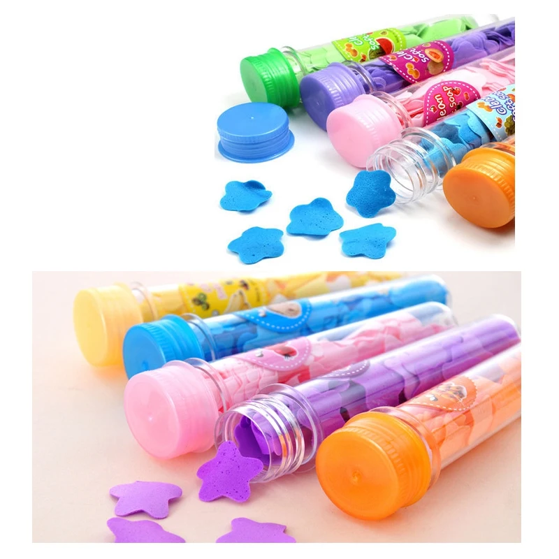 

10PCS Travel Scented Soap Bath Hand Washing Soap Paper Tube Portable Petal Soap Flower Shape Fruity Odour for Random Colors