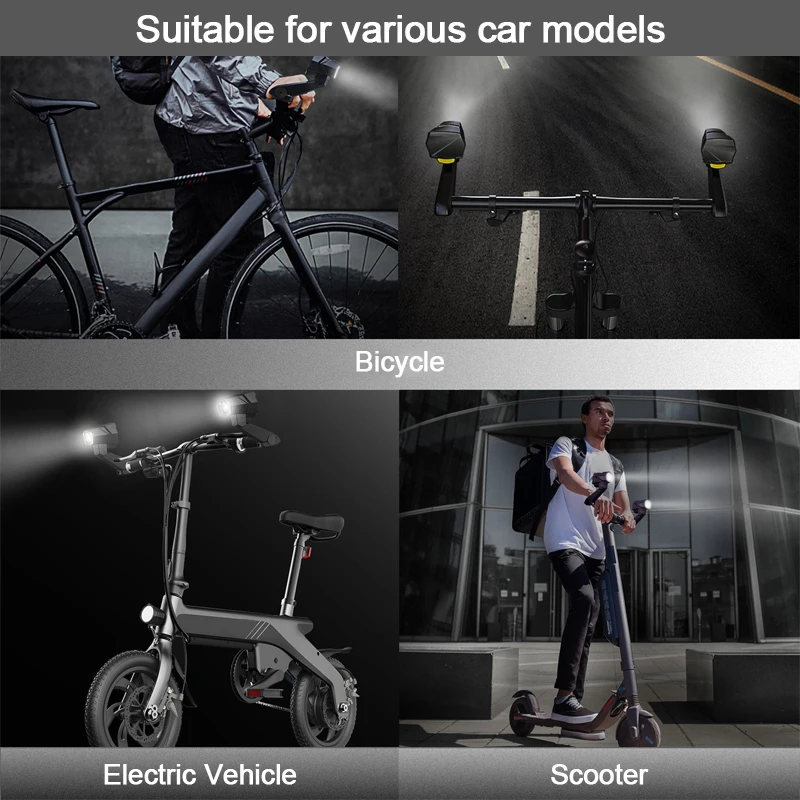 2pcs Rear View Mirror Headlight for Bicycle Electric Vehicle Scooter Front Lights USB Rechargeable LED Light Bike Accessories | Спорт и