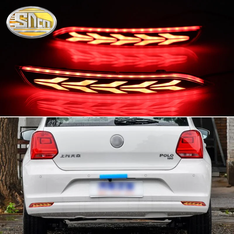 Многофункциональный Светодиодный отражатель для Volkswagen Vw Polo 2014 ~ 2018 задний