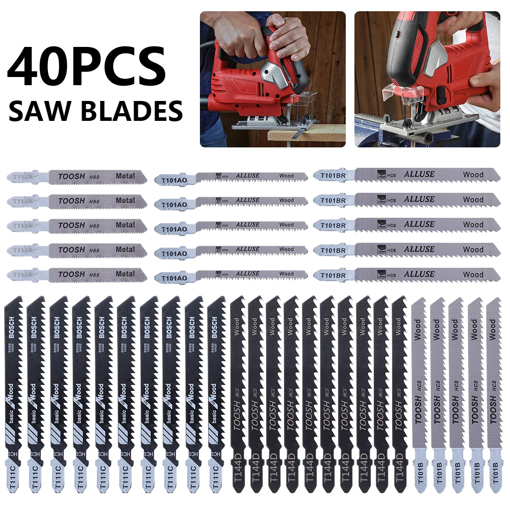

New Jig Saw Blade Stainless Steel Jig Saw Blade Set 40 Pieces Of Metal Woodworking Cutting Discs For Bosch Dewei Makita