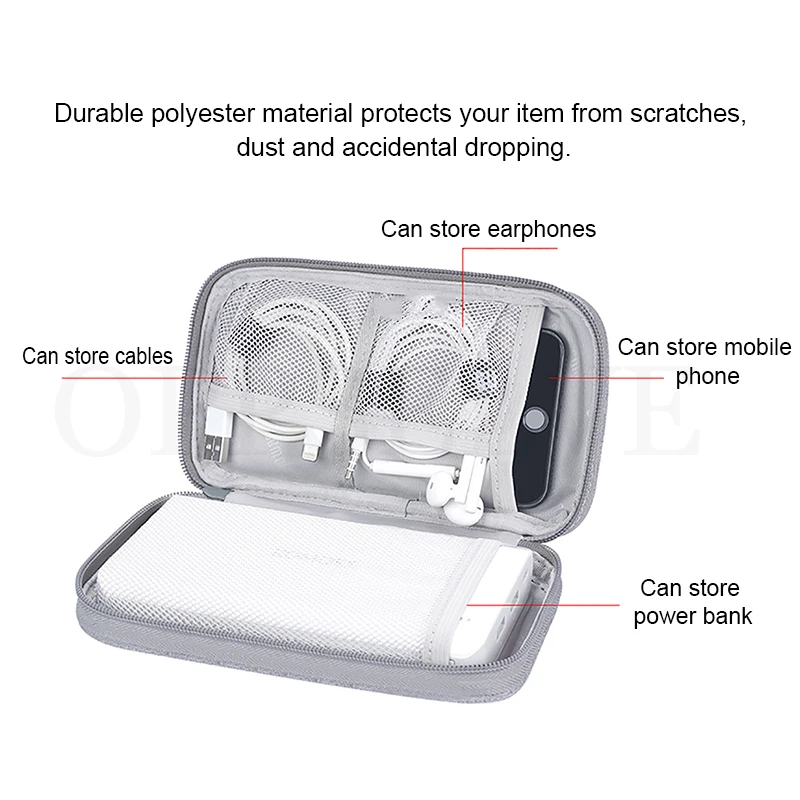 Travel Closet Organizer Case For Headphone Storage Power Bank Bag Digital Portable Zipper Accessories Charger Data Cables Pouch
