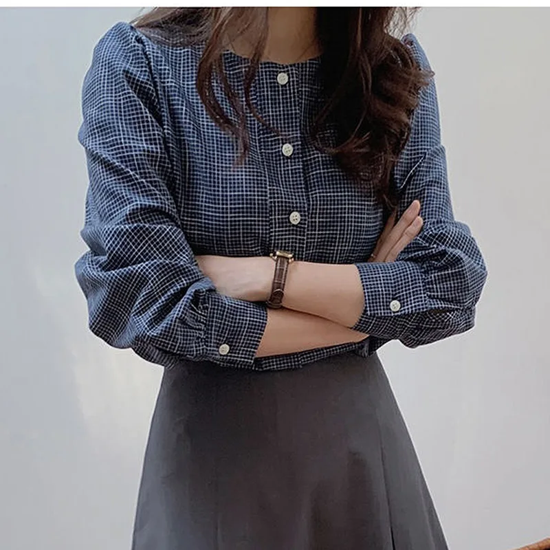 

BETHQUENOY plaid long sleeve shirts women clothes blusas mujer de moda 2020 chemisier femme casual blouses autumn ladies tops