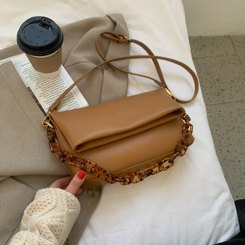 

Women's small bags, trendy fashion, spring 2021 new retro casual underarm bags popular all-match chain shoulder messenger bag