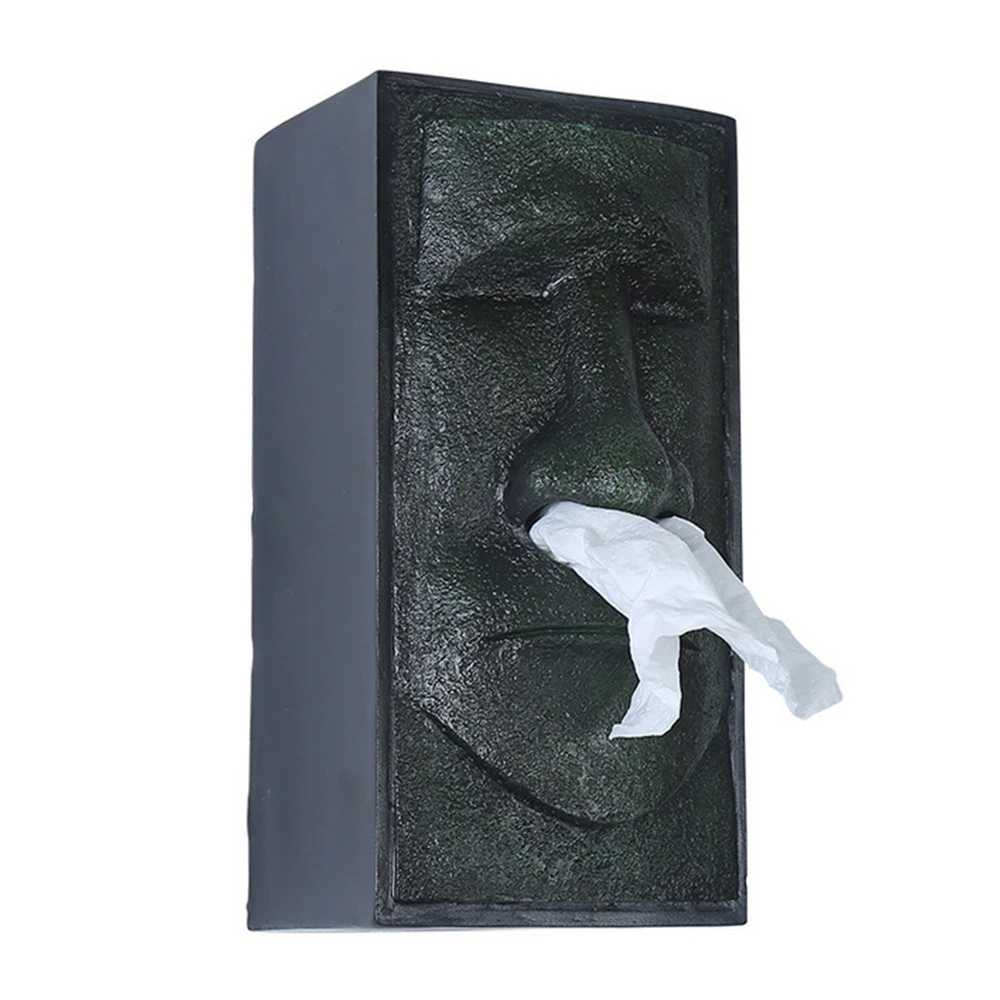 

Tissue Box Easter Island Rockman Napkin Holder Resin Napkin Dispenser Tissue Drawer for Bathroom Living Room Office