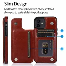 Luxury Phone case for iPhone 13 Pro Case 12 Pro max Flip holder for iPhone 12 11 Pro Max Leather Credit Card Pocket Wallet Cover