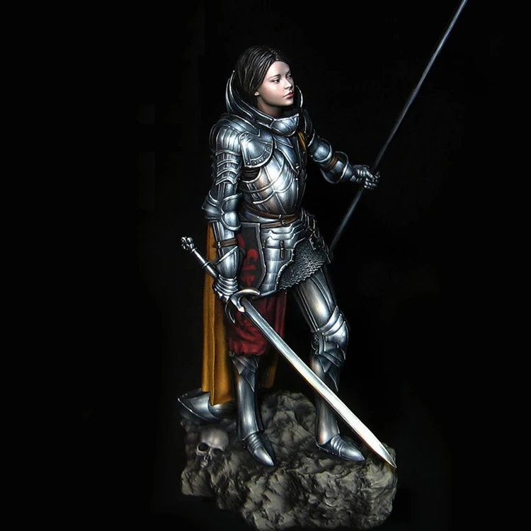 

1/24 75mm Resin Model figure GK Joan of Arc Female warrior in armor Fantasy theme Unassembled and unpainted kit