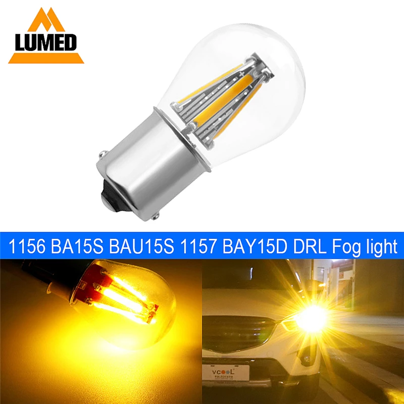 2 шт. 1156 P21W BA15S 1157 BAY15D BAU15S светодиодный T10 W5W COB лампа накаливания чип автомобильного